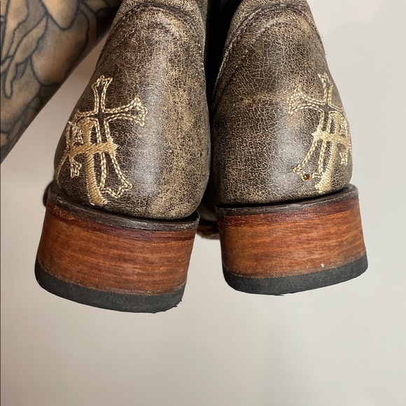 Circle G by Corral | Women’s Beige Side Cross Embroidered Square Toe Boots 6.5 - Picture 6 of 8